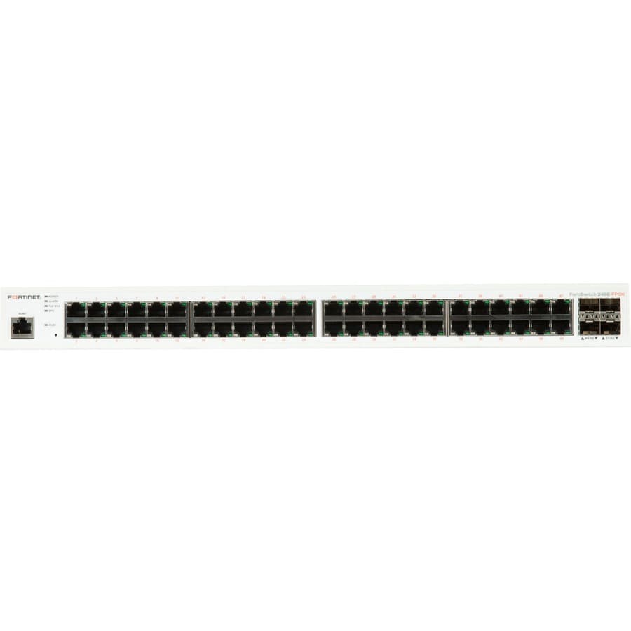 Fortinet FortiSwitch-248E-FPOE Layer 2/3 PoE switch with 48 Gigabit Ethernet ports and 4 SFP uplinks
