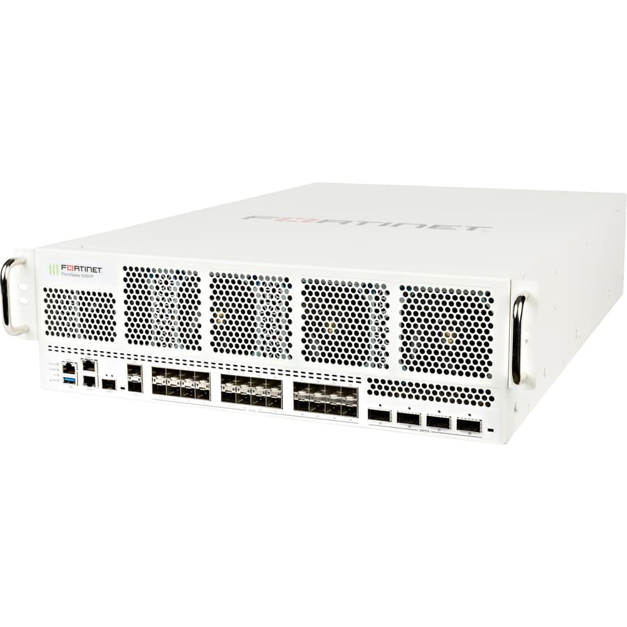 Fortinet FG-6301F-DC next-gen firewall with 4 x 40/100GE, 24 x 1/10/25GE, and 2 x 1GE ports