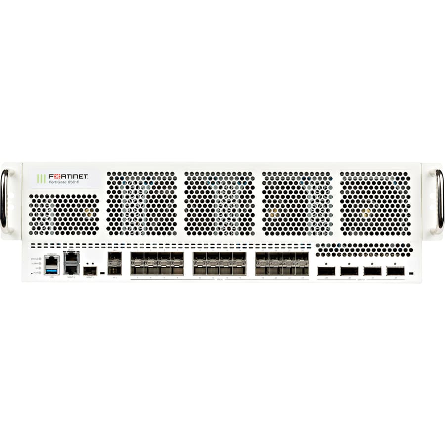 Fortinet FortiGate 6501F-DC hardware bundle with 1 year FortiCare Premium and FortiGuard Enterprise