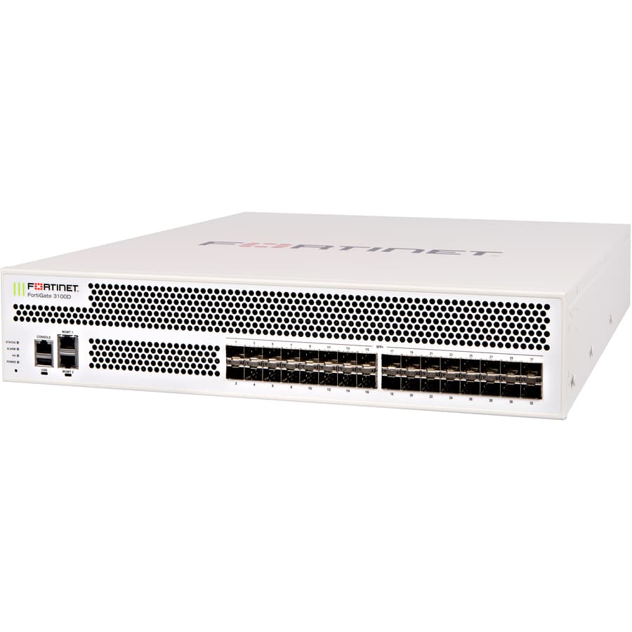 Fortinet FG-3100D 2U rack-mount next-gen firewall with 10 Gigabit Ethernet and SFP/SFP+ support