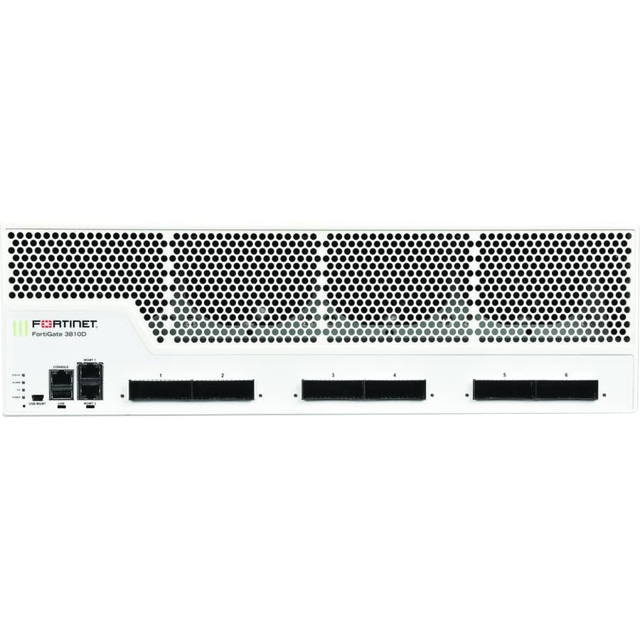 Fortinet FortiGate-3810D 3U firewall appliance with 6 CFP2 slots and 100 GbE