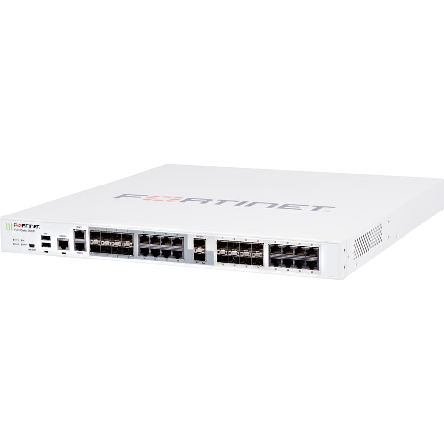 Fortinet FortiGate-900D-LENC 1U firewall with 16 ports and 10 GbE SFP+ support