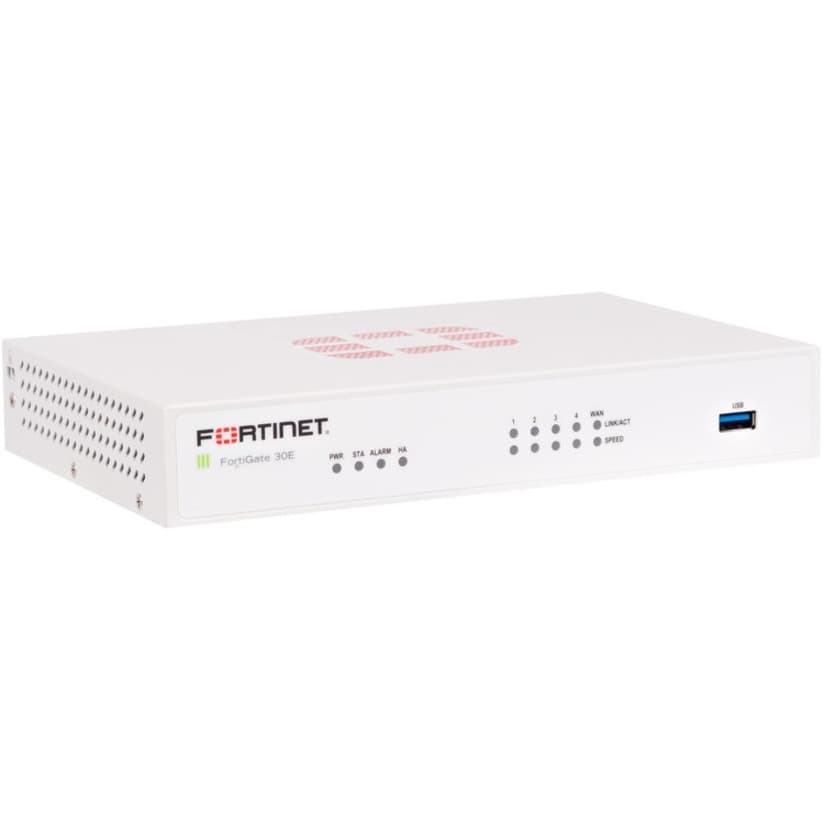 Fortinet FortiGate 30E Plus firewall appliance with 5-year 8x5 UTM bundle for small branch security