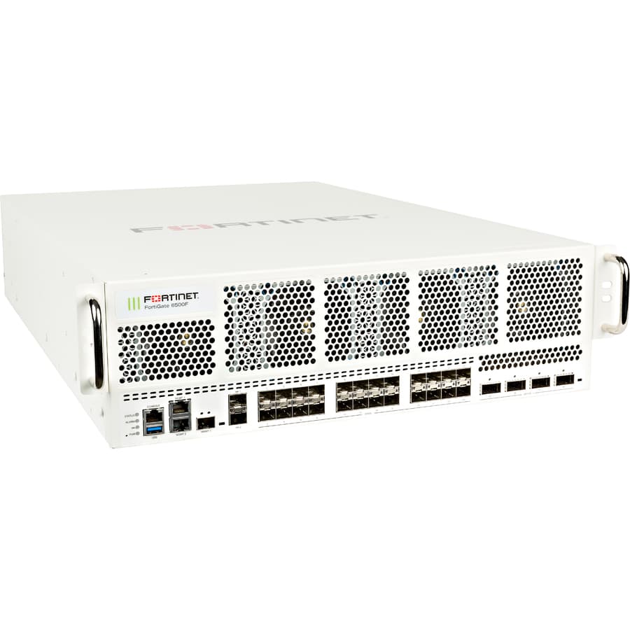 Fortinet FortiGate-6500F next-gen firewall with 4-port 100/40GE QSFP28 connectivity