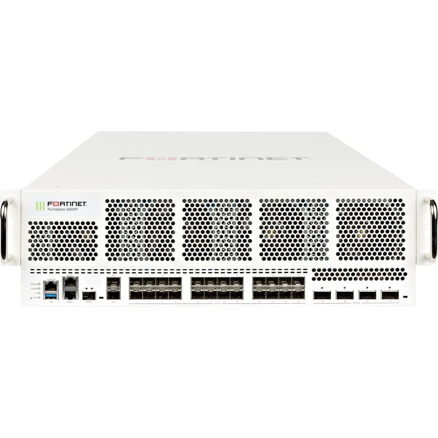 Fortinet FortiGate 6501F-DC chassis firewall with 40/100GE QSFP28 and 1/10/25GE SFP28 slots