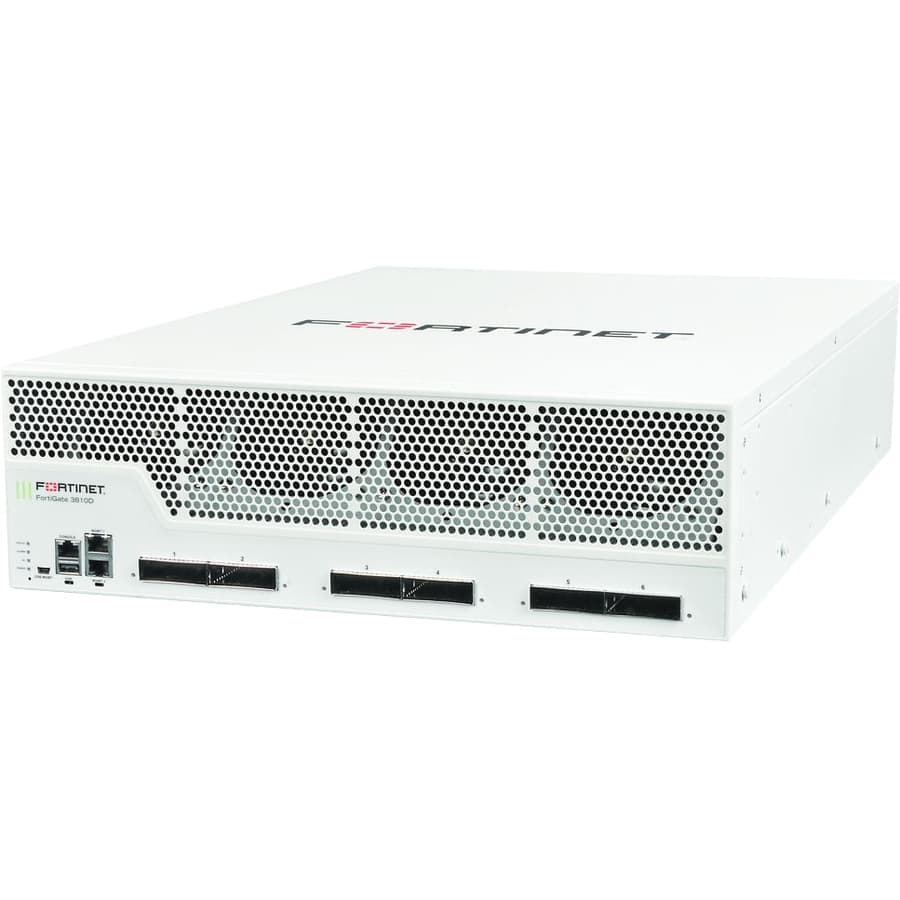 Fortinet FortiGate-3810D 3U firewall appliance with 6 CFP2 slots and 100 GbE
