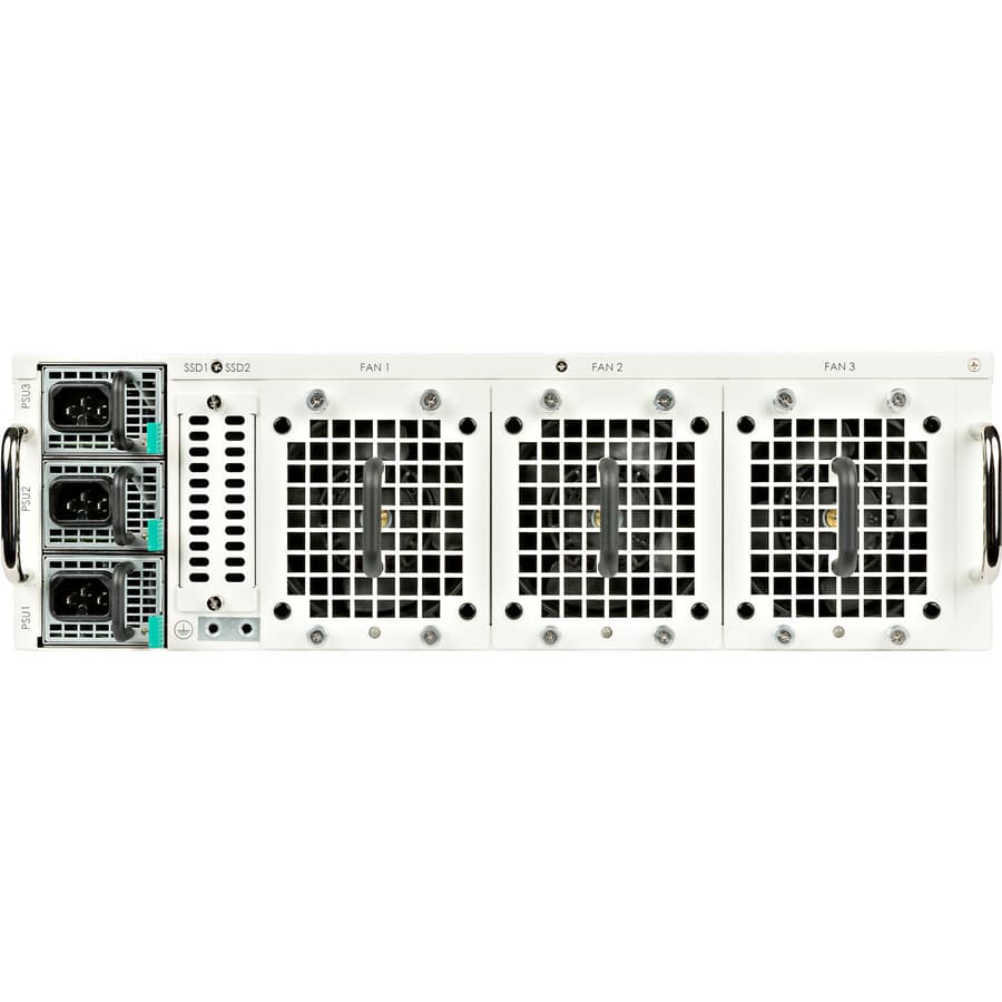 Fortinet FortiGate 6300F 3 RU rack-mount firewall with 4 x 40/100GE QSFP28 slots
