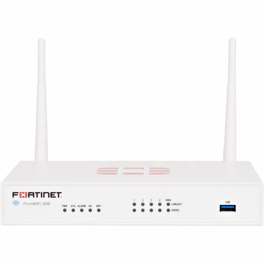 Fortinet FortiWiFi-30E threat protection bundle with 1-year CSPP support for branch firewall security