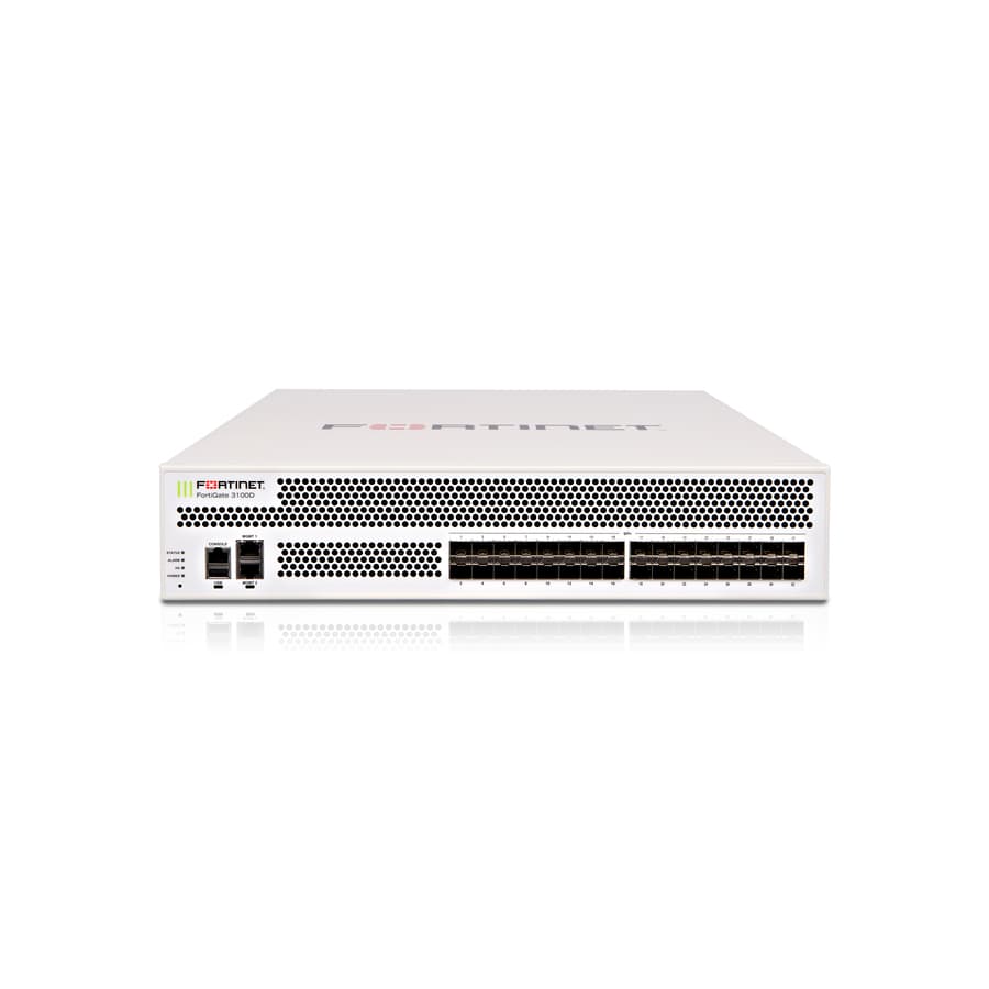Fortinet FG-3100D 2U rack-mount next-gen firewall with 10 Gigabit Ethernet and SFP/SFP+ support