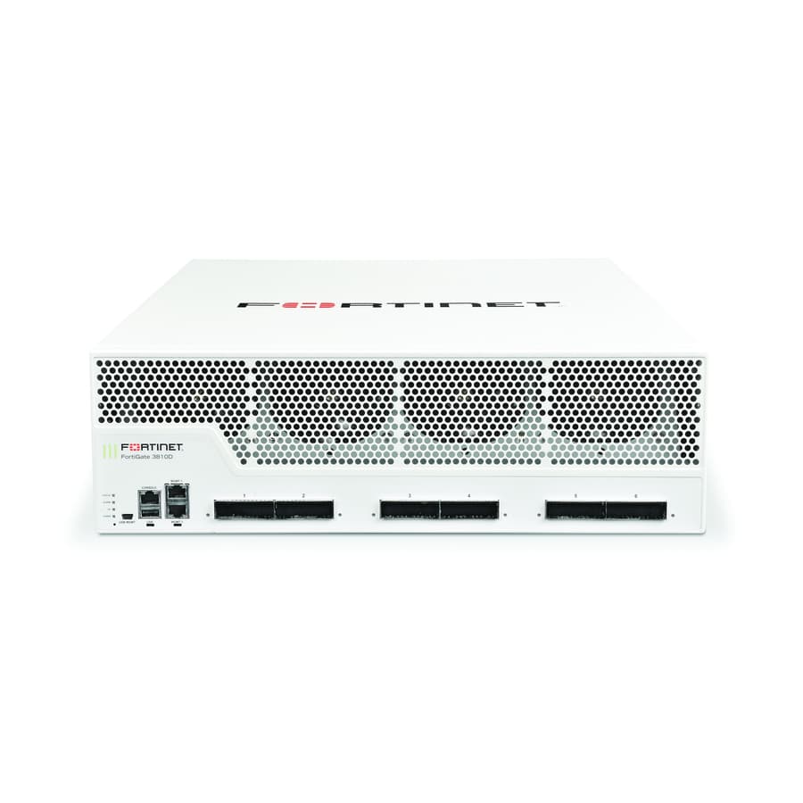 Fortinet FortiGate-3810D 3U firewall appliance with 6 CFP2 slots and 100 GbE