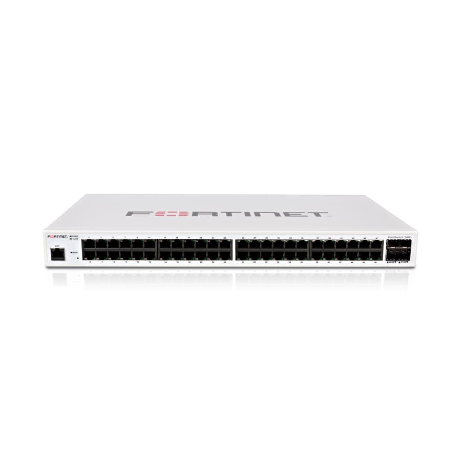 Fortinet FortiSwitch 248D managed switch with 48 GE RJ45 ports and 4 GE SFP uplinks