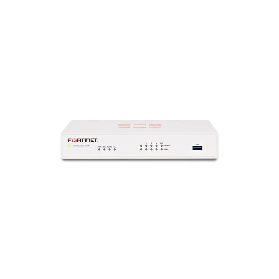 Fortinet FortiGate 30E Plus firewall appliance with 3-year 24x7 UTM bundle for branch security