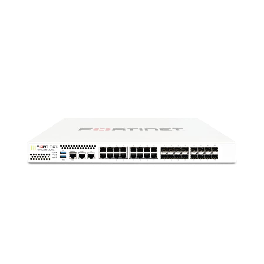 Fortinet FG-301E appliance with 18 Gigabit Ethernet RJ45 ports