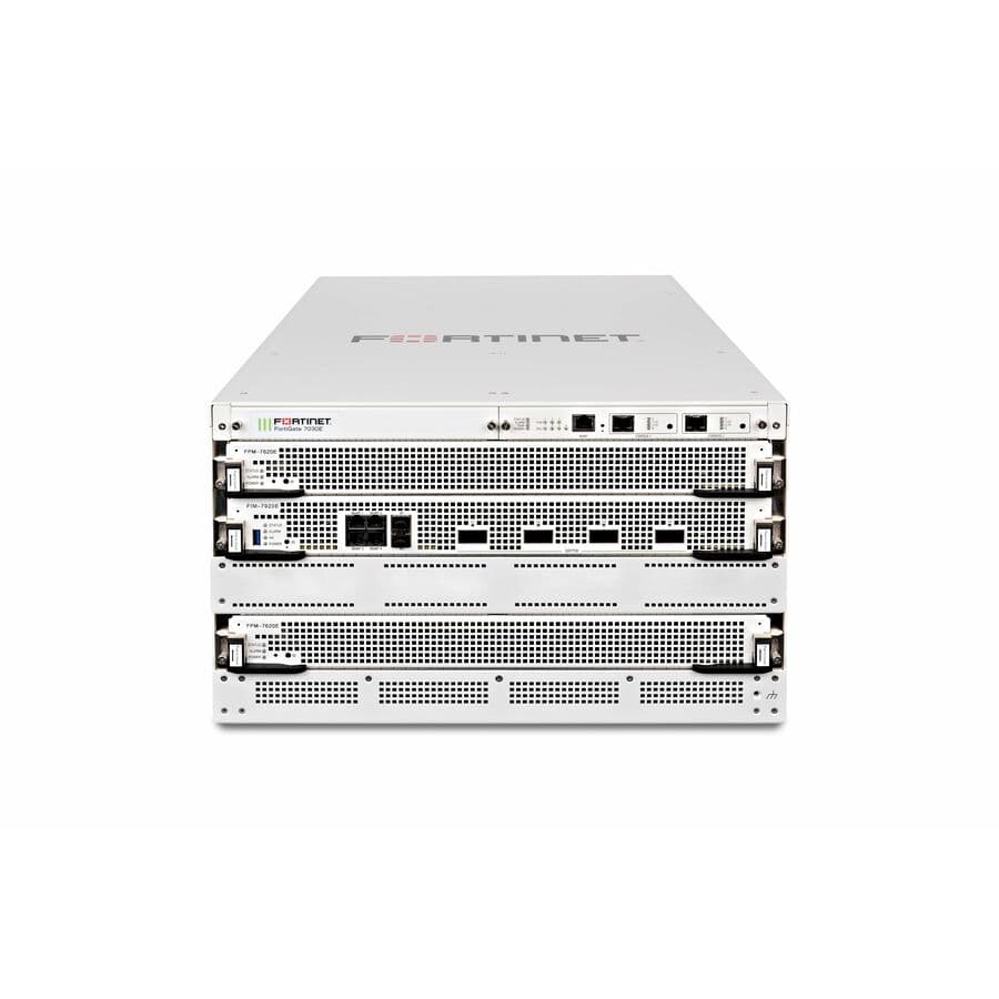 Fortinet FortiGate 7030E QSFP28 6U modular firewall chassis with 100GE QSFP28 slots