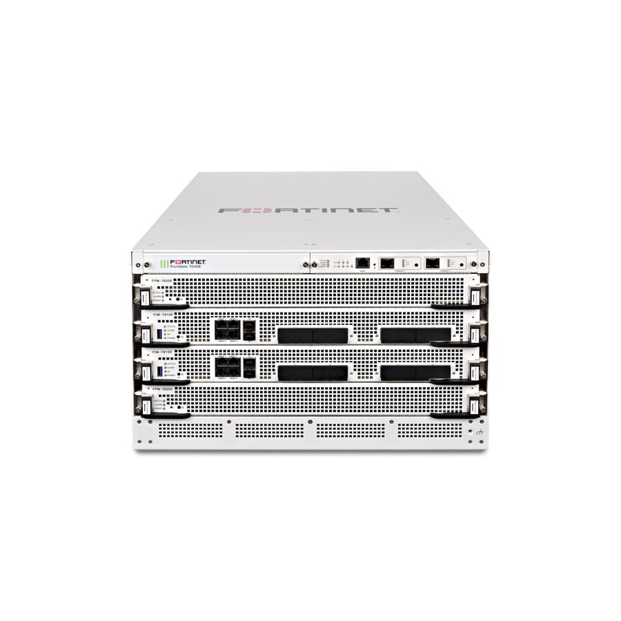 Fortinet FortiGate 7040E firewall appliance with 8 DC ports and 3-year FortiCare Premium UTP bundle