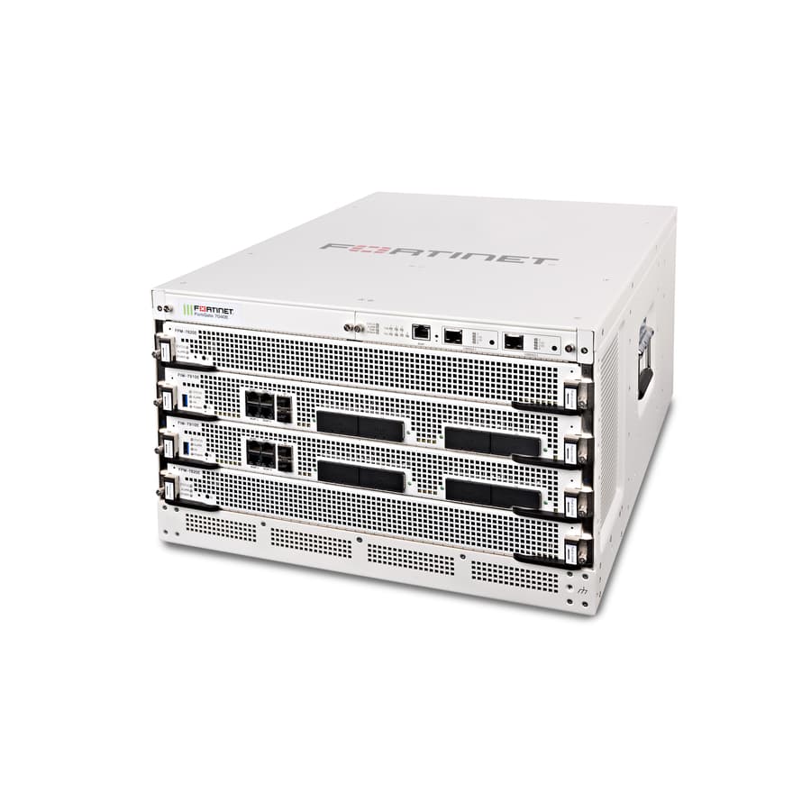 Fortinet FortiGate 7040E chassis for enterprise firewall deployment with modular power and cooling
