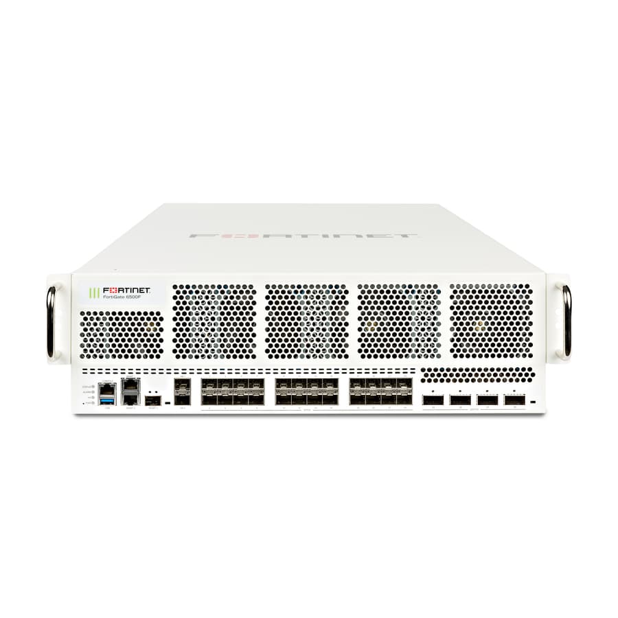 Fortinet FortiGate-6500F next-gen firewall with 4-port 100/40GE QSFP28 connectivity