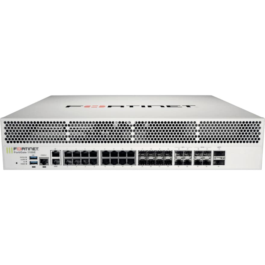 Fortinet FortiGate 1100E rack-mount firewall appliance with 25G and 40G ports
