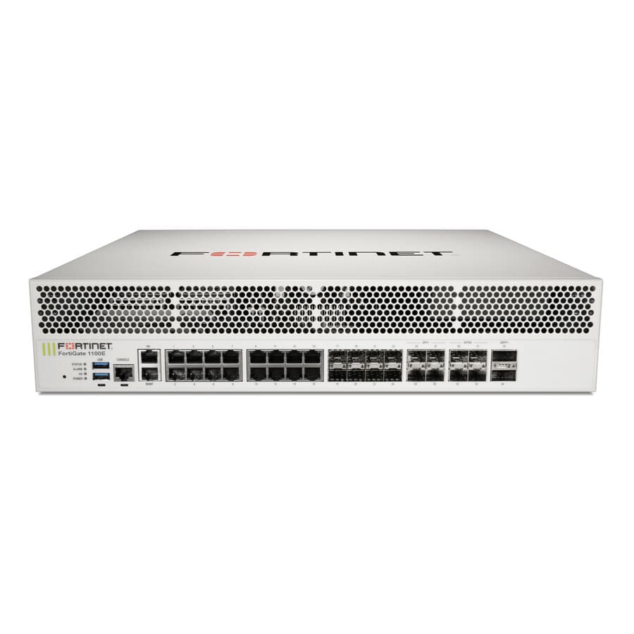 Fortinet FortiGate 1100E DC next-gen firewall with 40GE, 25GE, and 10GE ports