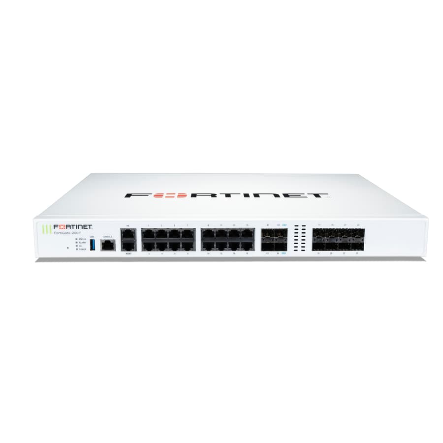 Fortinet FG-201F rack-mount firewall appliance for enterprise edge security