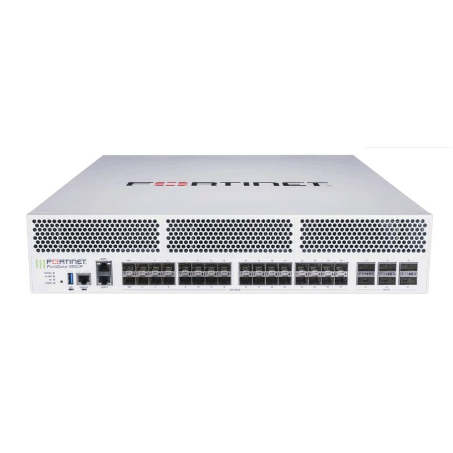 Fortinet FortiGate 3500F next-generation firewall with 6 x 100GE/40GE QSFP28 slots and 32 x 25GE/10GE SFP28 slots