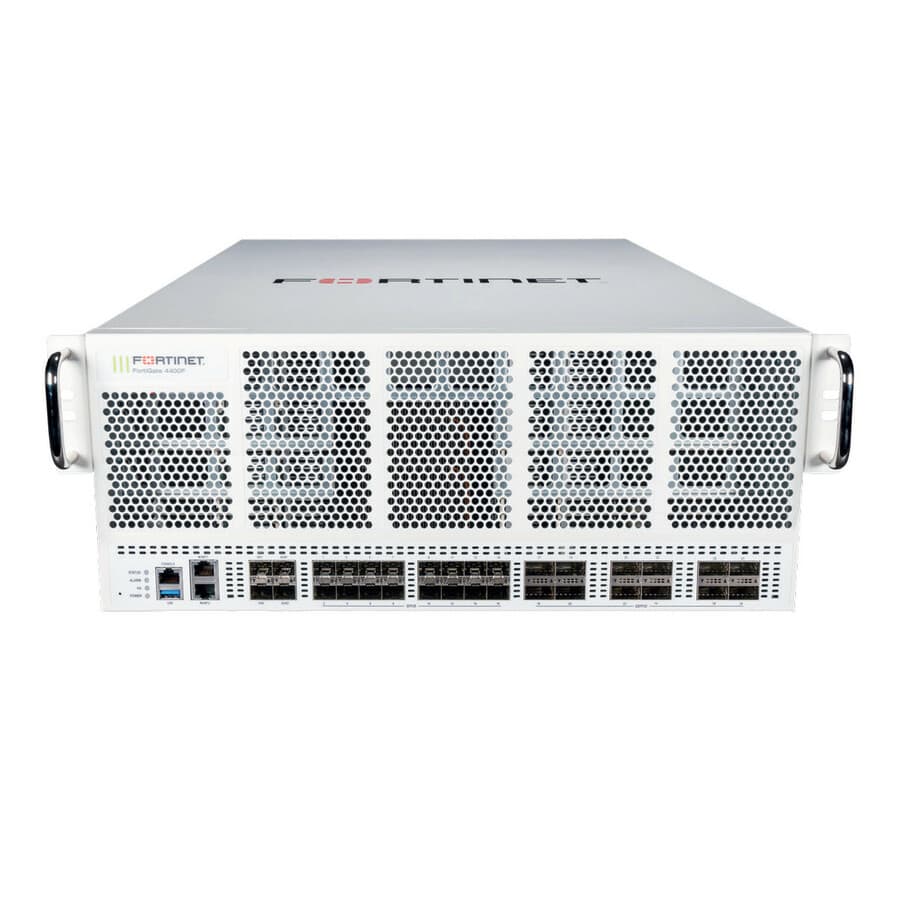 Fortinet FortiGate 4401F LENC firewall chassis with 12 x 100GE and 18 x 25GE ports