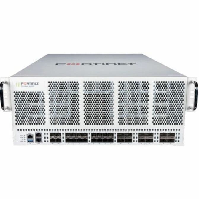Fortinet FortiGate 4400F LENC rack-mount firewall with 12 x 100GE and 18 x 25GE ports