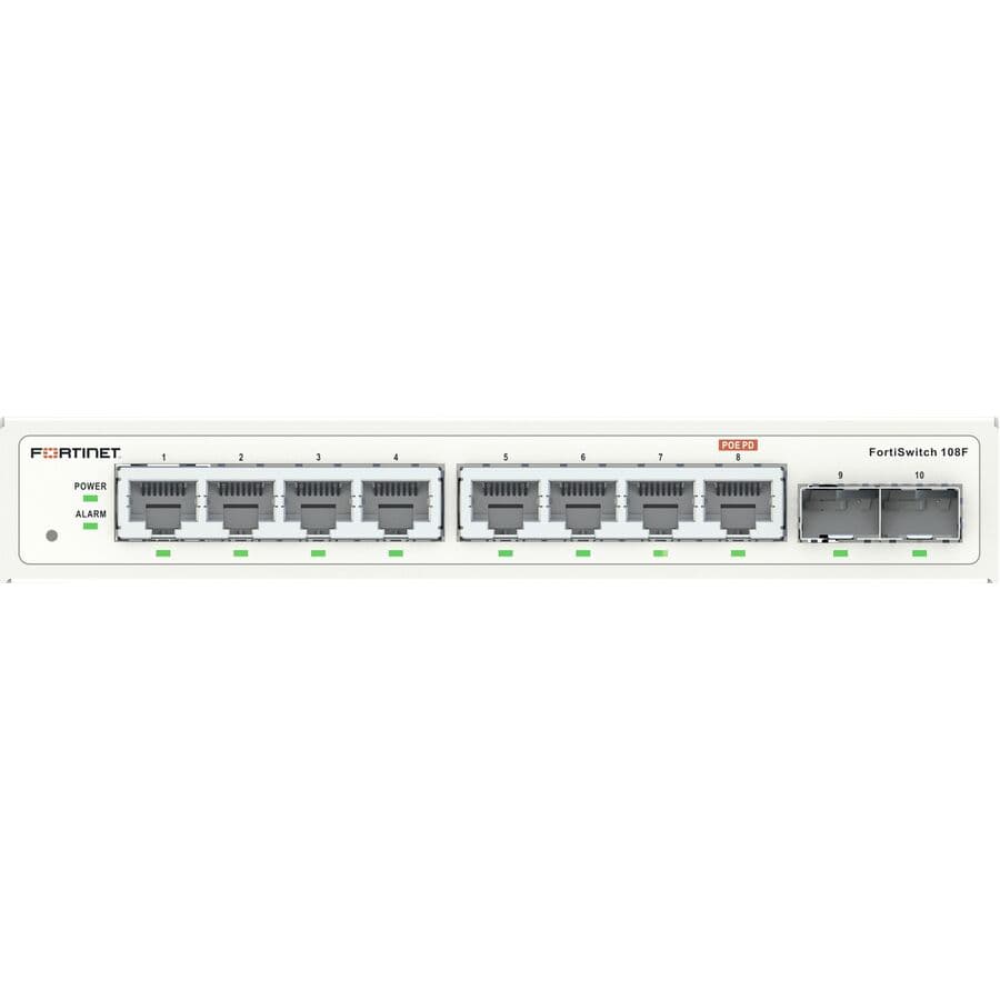 Fortinet FortiSwitch 108F-TAA FS-108F-TAA Layer 2 switch with 8 GE RJ45 ports and 2 GE SFP uplinks