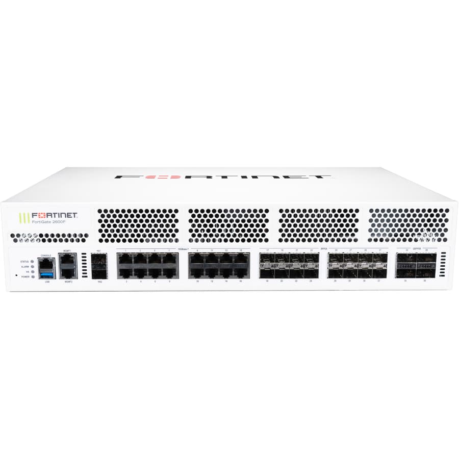 Fortinet FortiGate 2600F EP 1YR enterprise firewall hardware bundle with 1-year support and protection