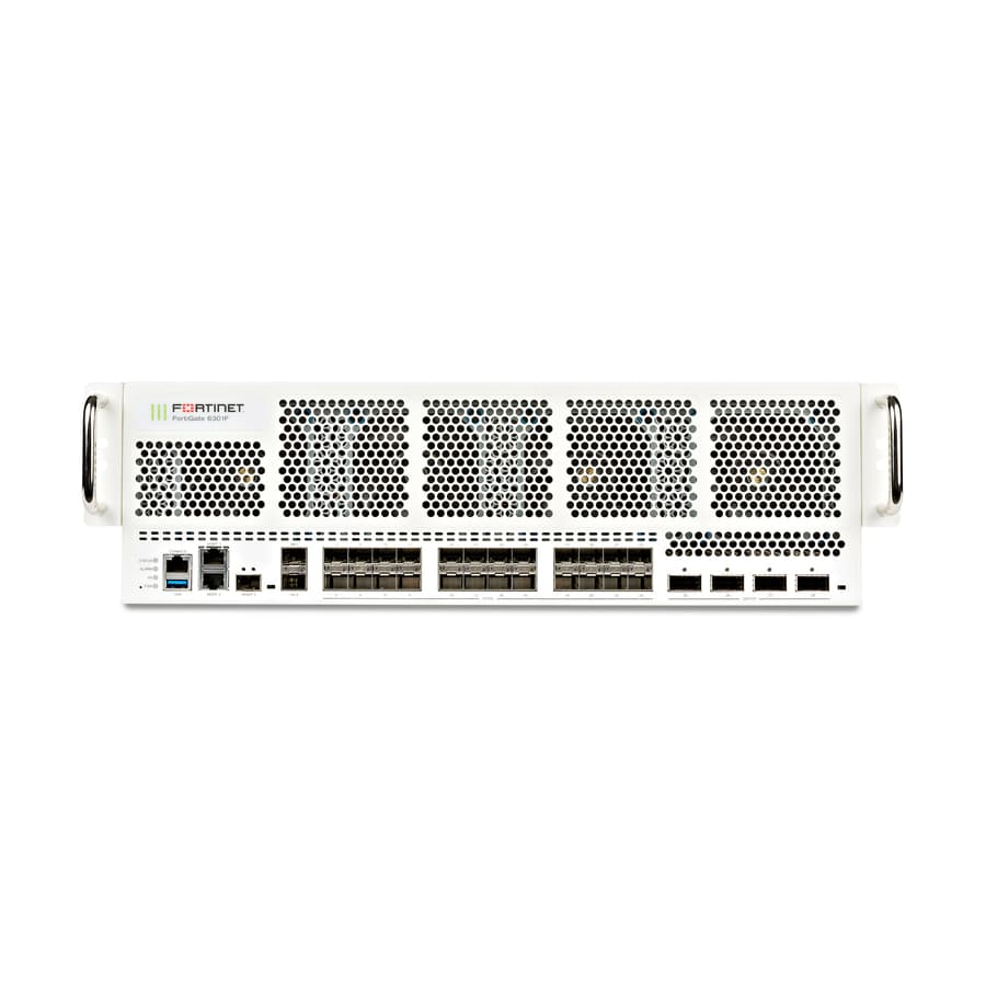 Fortinet FortiGate 6301F rack-mount firewall appliance bundled with 1 year FortiCare Premium and FortiGuard Enterprise