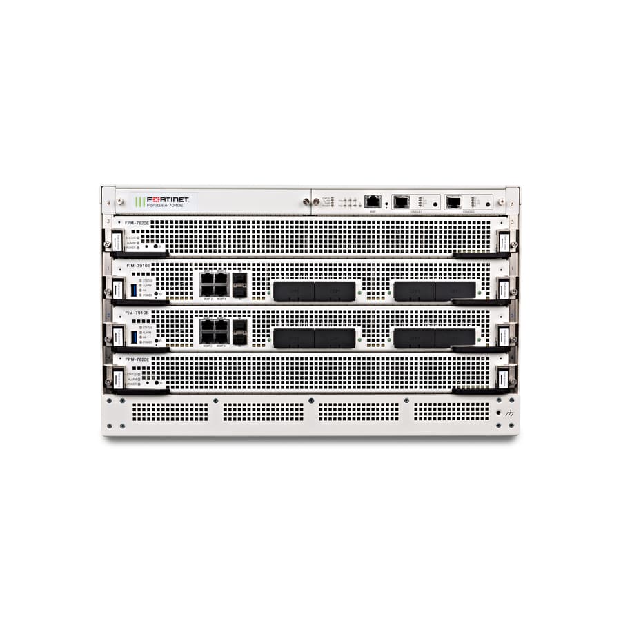 Fortinet FortiGate 7040E-9-DC firewall hardware bundle with 5-year FortiCare Premium and FortiGuard Enterprise