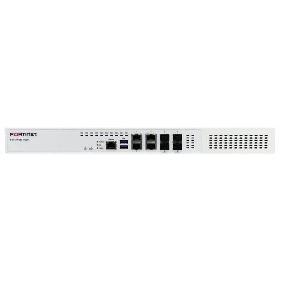 Fortinet FortiWeb-400F hardware appliance with 1-year Enterprise bundle for web application firewall protection