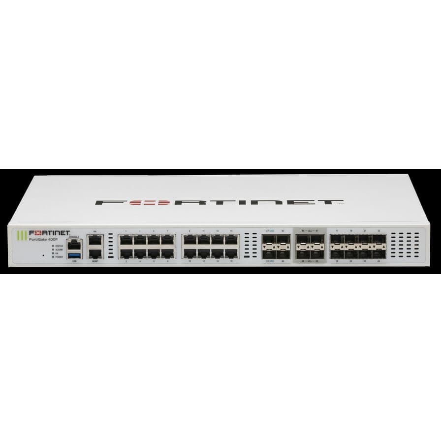 Fortinet FortiGate-400F-DC firewall hardware bundle with 3-year FortiCare Premium and FortiGuard UTM