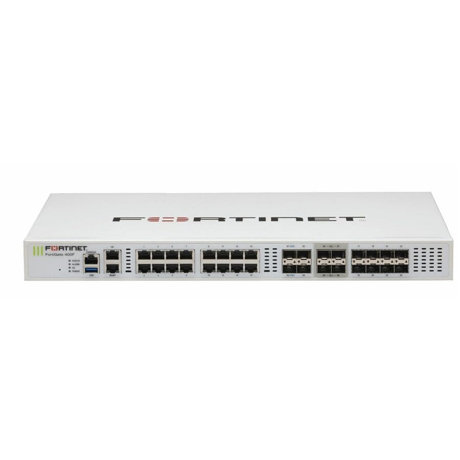 Fortinet FortiGate-401F-DC firewall hardware bundle with 1-year FortiCare Premium and FortiGuard UTM