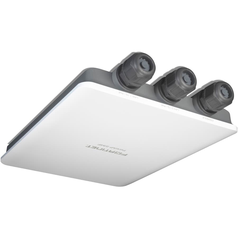 FortiAP-234F outdoor tri-radio Wi‑Fi 6 access point with internal antennas and included mount kit