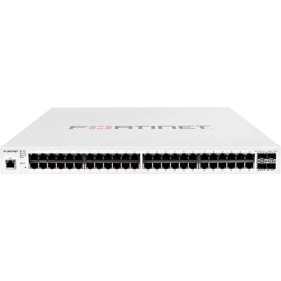 FortiSwitch-248E-POE Fortinet 48-Port PoE+ Switch, 370 W | Layer 2/3