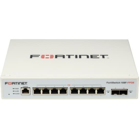 FortiSwitch-108F-FPOE Fortinet 8xGE 2xSFP 130 W PoE | L2+ Managed