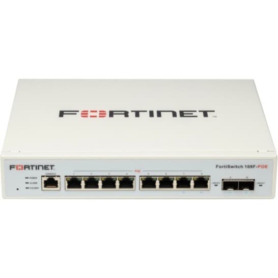 FortiSwitch-108F-POE FL Fortinet 8-Port Fanless PoE Switch | L2+ Managed